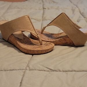 Donald J. Pliner Tan Cork Wedges